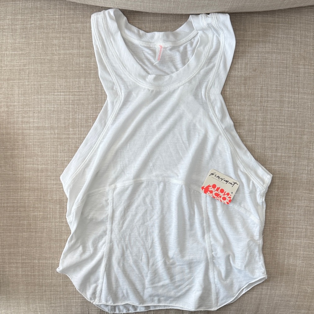 Free People Flowy White Tank Top